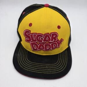 Sugar Daddy Candy Hat Brisco Brands Black Yellow Snapback Embroidered Logo